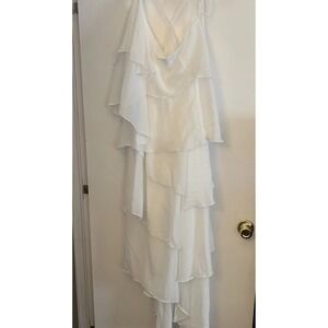 White Layered Ruffle Dress Size Large
